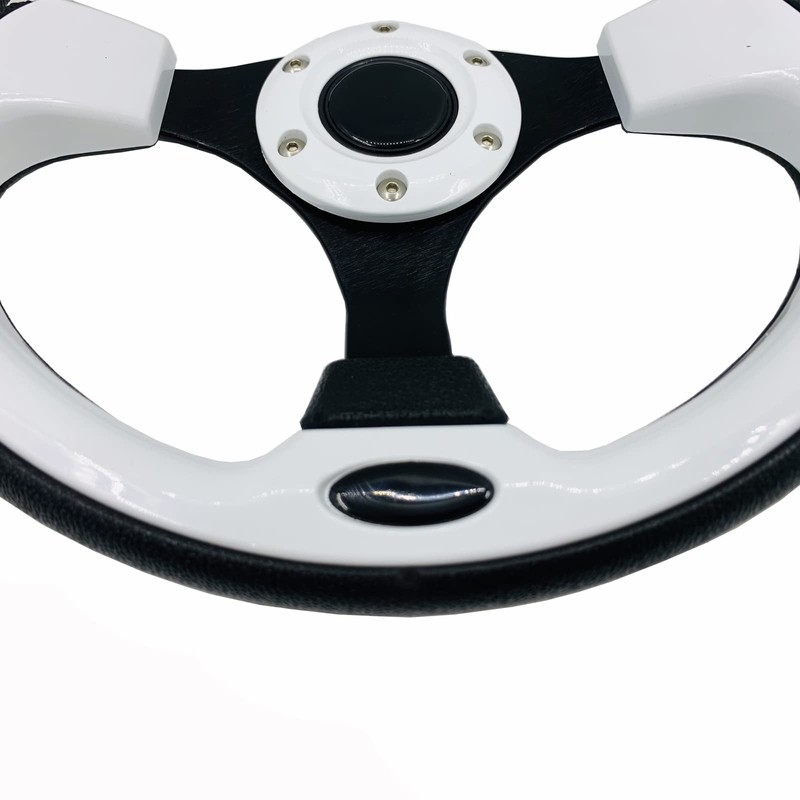 White Golf Cart Steering Wheel with Ergonomic Design Universal Fit