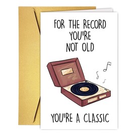 COLINHELIN Funny Birthday Card for Grandpa Dad Him, Getting Older Birthday Card For Husband, Retro Record Player Birthday Card, 40th 50th 60th 70th 80th Birthday Card for Men, Old Age Birthday Card