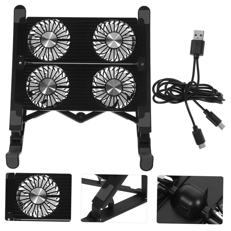 Operitacx 1set Adjustable Laptop Cooling Pad USB Fan Compact Notebook