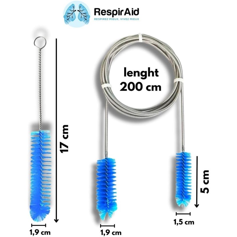 RespirAid Complete CPAP Maintenance Kit, Hose, Cleaning Brushes, Holder and