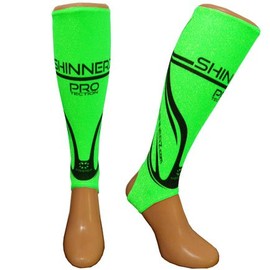 Shinnerz Hockey Shin Pad Inner Socks - Under Shin Guard Liners - Choice of Design & Size PROtection for Men and Women (Green PRO, Adult extra long)