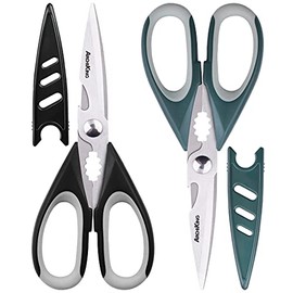 Kitchen Shears with Sheath,ARCHIKING 2Piece Sharp Scissors,Stainless Steel Scissors,Poultry Shears,Utility Scissors,Office Scissors,Dishwasher Safe for Chicken,fish,meat,BBQ