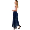 Mississhop Langer Baumwollrock mit Spitze & Gürtel 3094 Dunkelblau