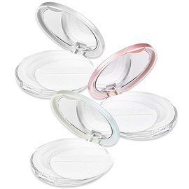 3 Pieces Empty Powder Box, Powder Case with Powder Puff, 3G Empty Refillable Loose Powder Box, Portable Makeup Setting Powder Blush Case for Daily Use when Travel