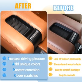 LLKUANG Center Console Armrest Box Storage Box Cover Slot Sticker Car Accessories for Toyota Tundra 2014-2021 ABS Plastic (Matte Black)