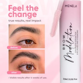 MENELA Suero de crecimiento de cejas de 0.1 fl oz para cejas dispersas y sobrearrancadas - Suero de recuperación de cejas para adelgazar las cejas, fó