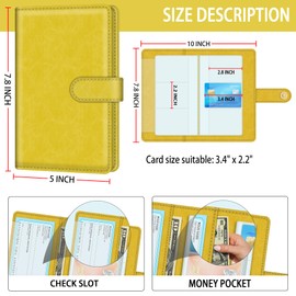 Aatacas Business Card Organizer Holder for Women & Men, PU Leather Portable Business Card Book Holder, Credit Card Organizer Binder 96 Card Slots (Up to 192 Business Cards)