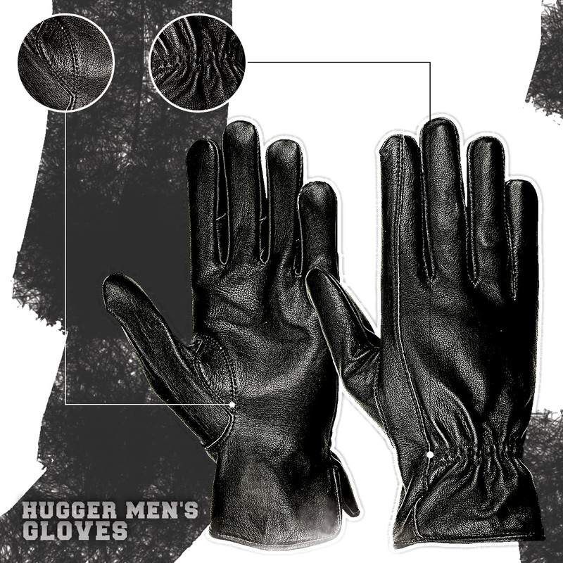 Men's Premium Water Resistant Deerskin Leather Motorcycle and Driving Glove