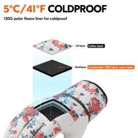 Vgo... Women Winter Warm Garden Gloves,Goat Leather,Puncture Resistant Palm and Fingertips(XS, White, GA3651F)