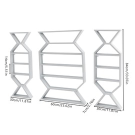 mignonnememe Nail Polish Display Rack Wall Mounted Nail Polish Organizer Candy Shaped Cosmetic Display Cases Essential Oil Organizers for Home Spa Nail Salon Shop White