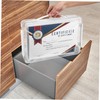 EXCEART Box Transparent ID Storage Box Paper Storage Organizer Document