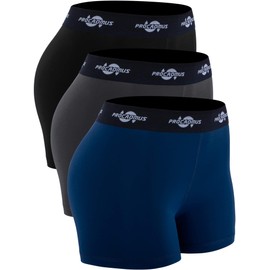 CADMUS Women's Spandex Volleyball Shorts 3" Compression Pro Shorts,Black & Grey & Navy Blue,X-Small