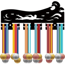 CREATCABIN Medal Stand Swimming Acrylic Medal Hanger Wall Mounted Award Badge and Exhibition Holder for Swimmers Athletes Gifts for Winner Medal Winner 29 x 13 cm