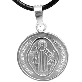 Dije medalla de San Benito doble vista de plata 925 para mujeres y hombre. Joyería para Mujer y Hombre, ideal como Regalos para Hombre y Mujer Originales, Regalos para mamá o papá, perfecto para la pareja. Ideal para aniversario, cumpleaños, 14 de febrer