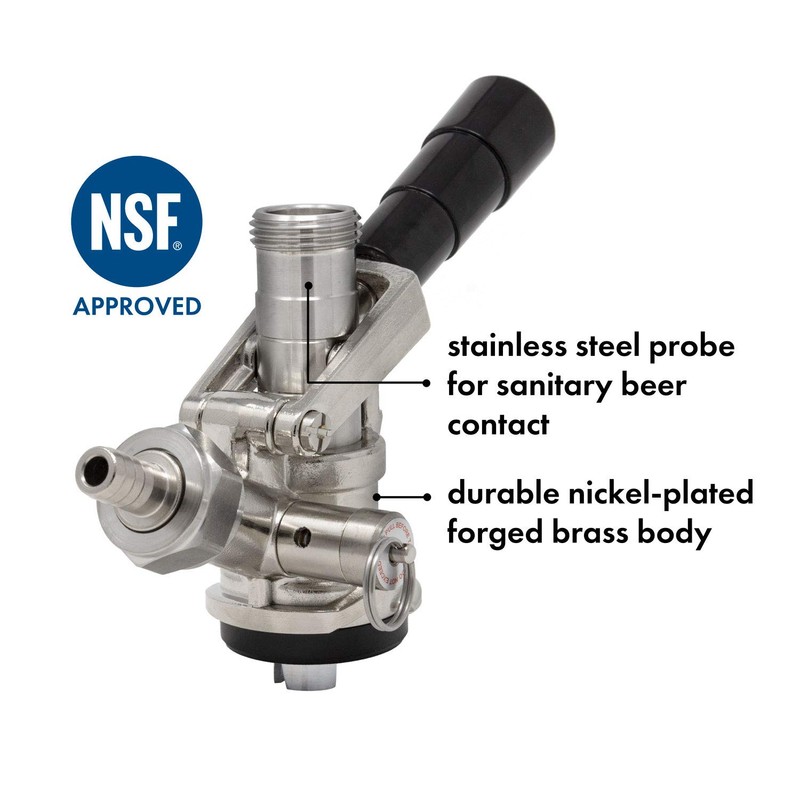 Kegco KC KT86S-L European Beer Keg Tap Coupler Kegerator S