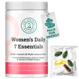 2nd Springs Daily 7 Essentials Women's Vitamin Pack -30 Pack Women's Multivitamin Complex