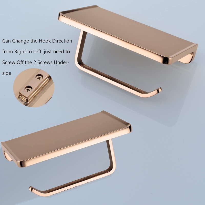 TRUSTMI Toilet Paper Holder with Phone Shelf, Bathroom Accessories Tissue