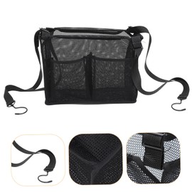 FELTECHELECTR Bathroom Hanging Organizer Mesh Storage Basket Multi-grid Daily Sundries Holder for Toiletries Cosmetics and Accessories Black Mesh Design for Easy Organization Bathroom Shower