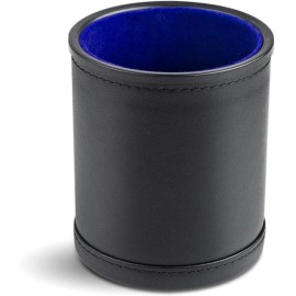 Leather Dice Cup with Navy Blue Felt Lining