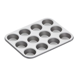 KitchenCraft Non-Stick 12-Cup Muffin Tray, 35 x 27 cm (14" x 10.5"), Silver