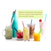 Openable Reusable Large Smoothie Straws with Carry Pouch (4 Large
