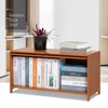 MoNiBloom Bamboo Bookcase with Flip Doors Free Standing Book Shelf