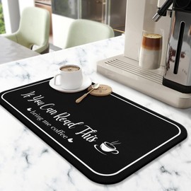 Kuyig Home Coffee Bar Mat for Countertops 23inx15in,Absorbent Hide Stain Anti-Slip Cafe Bar Accessories Fit Under Coffee Machine Mat,Dish Drying mats for Kitchen Counter