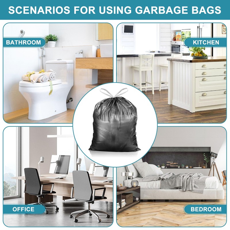 100 Count Small Trash Bags, JUKFITA 4 Gallon Trash Bags