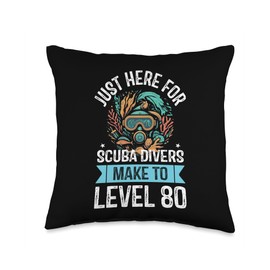 Divers Scuba Diving Mask Snorkel Fins for Men And Women Tee Throw Pillow