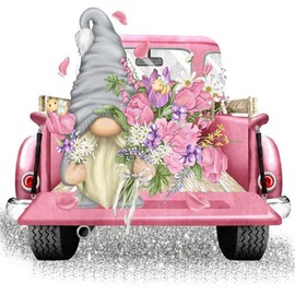 VIGEGU Paint by Number for Adults Canvas-Gnome Flowers Paint by Numbers Kit for Adults,Adults' Paint-by-Number Kits,Gift Home Wall Decor(11.8X11.8in)