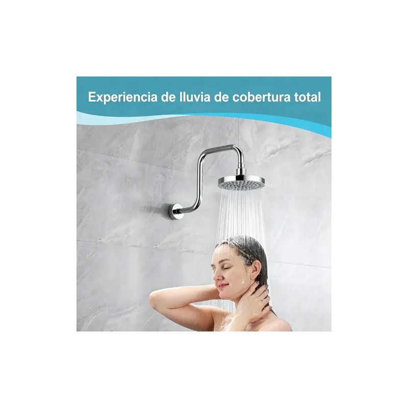 Regadera Redonda de Ducha para Baño Cromada, 15 cm de