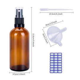 2 x Kleine Sprühflasche Klein Glas,Braunglas Sprühflasche 100ml,Zerstäuber Sprühflasche Glas Sprühflasche Braunglas,Kleine Sprühflaschen Zum Befüllen,Leere Sprühflaschen Zum Befüllen,Glassprühflaschen