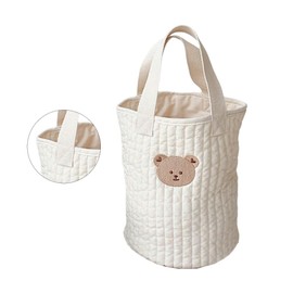 TQUXNGA Gesteppte Wickeltasche, Stickerei, große Kapazität, Handtasche, Baumwolle, Reise-Kinderwagen-Aufbewahrungstasche für Damen, Big Bear 1