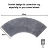 Seavish Luxury Grey Shag Curved Bath Rug, 18 x 57