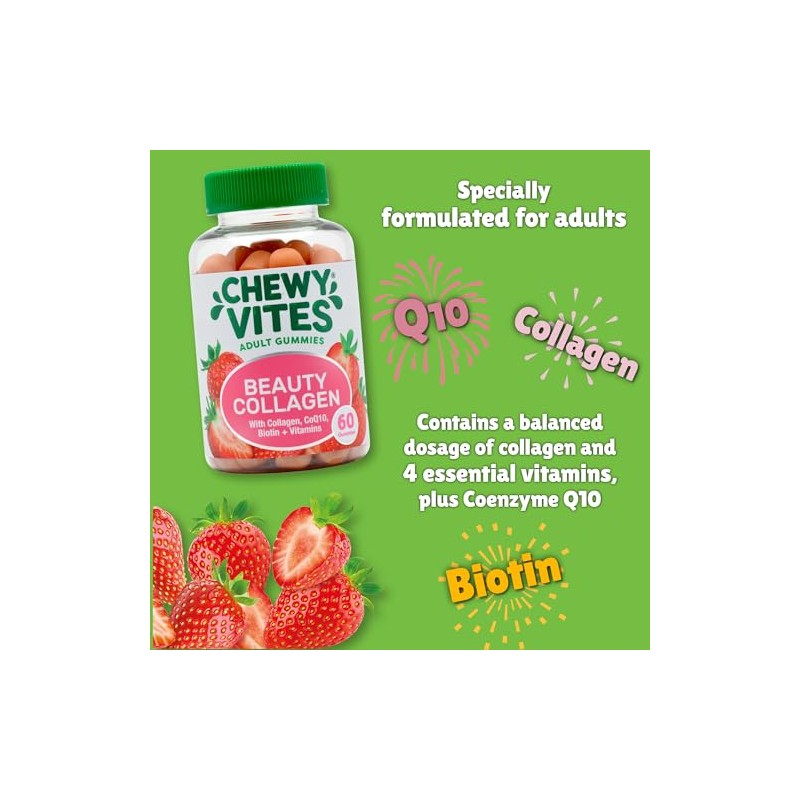 Chewy Vites Beauty Collagen Gummies with Biotin, 60 Count