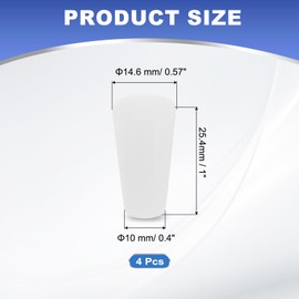 PATIKIL Tapered Shaped Solid Silicon Stopper, 1/2" Tube Rubber Stoppers Lab Plugs for Sealing Copper Pipes Bottles Vials, 4 Pcs