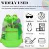 INVODA Mesh Beach Bag Drawstring Beach Backpack Foldable Toy Organizer