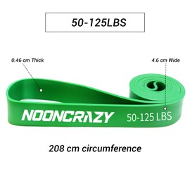Nooncrazy Resistance Bands, Resistance Bands, 100% Natural Latex, Fitness Bands for Strength Training, Training, Physiotherapy, Yoga for Men and Women (Green)