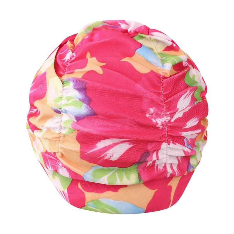 Baoxinjp Swim Cap, Quick Drying, Waterproof, Breathable, Pleat, Floral Pattern,