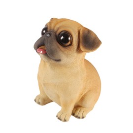 WAIT FLY Cute Pug Dog Shaped Resin Piggy Bank Coin Bank Home Decoration