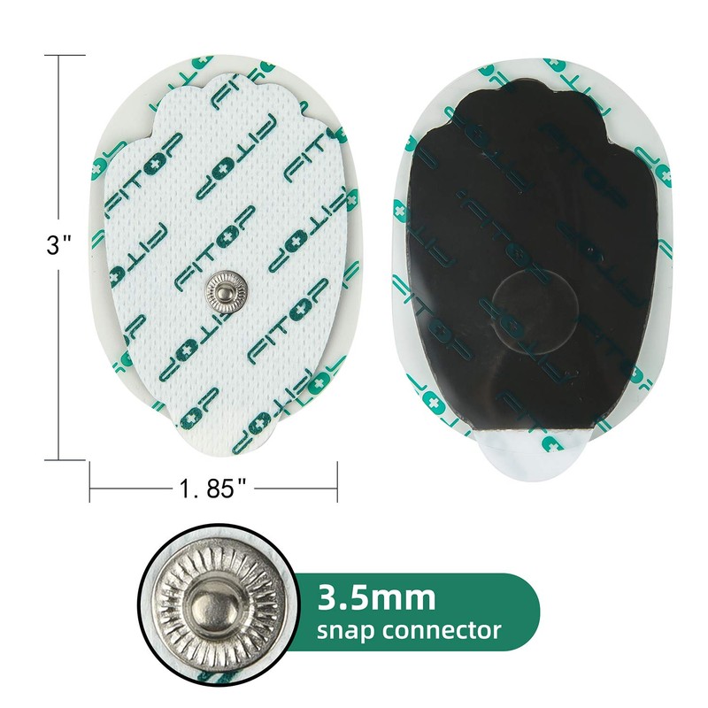 FITOP 20 Pcs TENS EMS Snap On Electrode Pad with