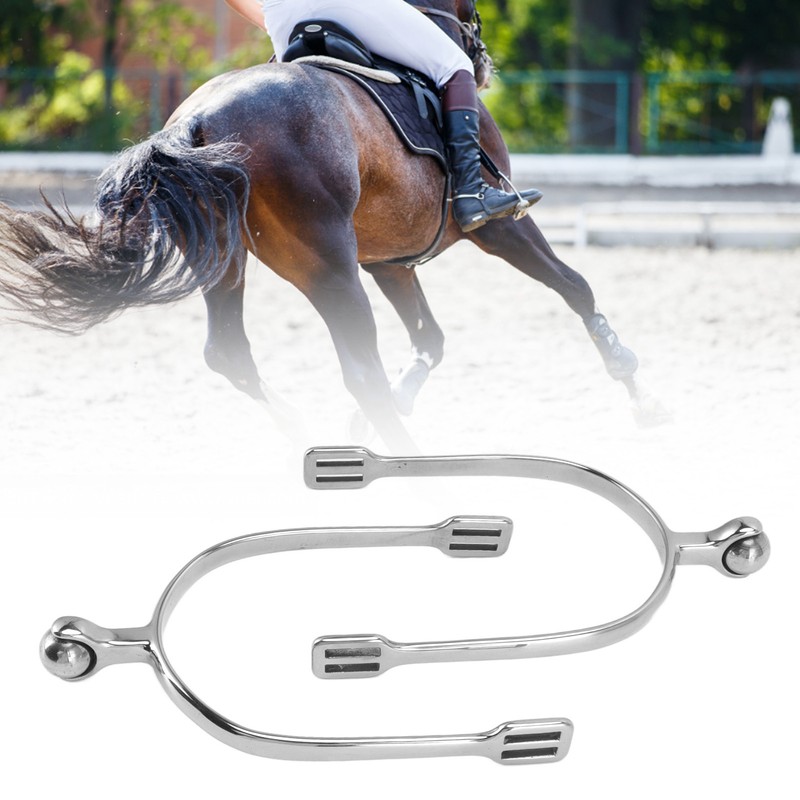 1 Pair Horse Spurs Stainless Steel Western Cowboy Equestrian Boot