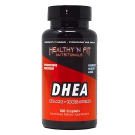 Healthy N Fit DHEA 50mg - 100 Capsules.  Support Hormones and Lean Muscle.