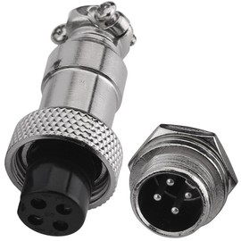 Tunghey 10-Pack GX12 4-Pin Aviation Connector Plug - 5 Female and 5 Male Socket Panel Metal Wire Connectors (5A)