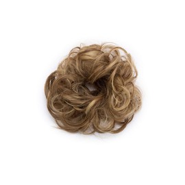 Real Fashion Hair Bun Extensions Messy Curly Hair Scrunchies Hairpieces Donut Updo Chignon Hair Piece for Women Girls Light Brown to Ash Blonde