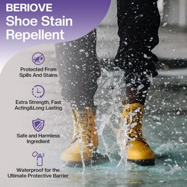 BERIOVE Shoe Protector Spray Waterproof : 13.5 OZ Waterproof Shoe Spray - Suede Protector Spray for Sneaker Boots & Canvas (white)