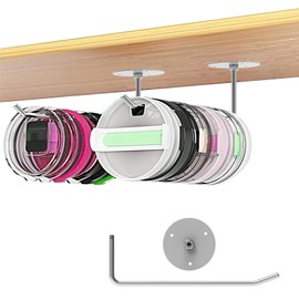 Sovipal 2 Pack Tumbler Lid Organizer, Cup Lid Organizer, Tumbler Lid Holder Under Cabinet for Holds Multiple Lids, Space Saving Wall-Mounted/Self-adhesive Tumbler Lid Hanger.(12.6inch)