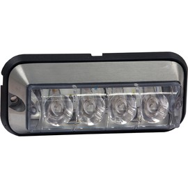 Buyers Products 8891004 5" Amber Raised LED Strobe Warning Light, 4 LEDs, 1 Flash Pattern, Aluminum Housing, SAE J595 Class 2 Rating