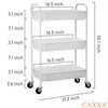 CAXXA 3-Tier Rolling Metal Storage Organizer - Mobile Utility Cart