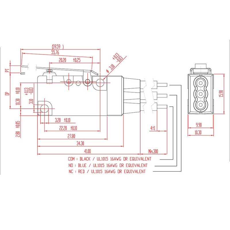 CLDIY Waterproof Micro Switch with Long Handle with Cable 10A
